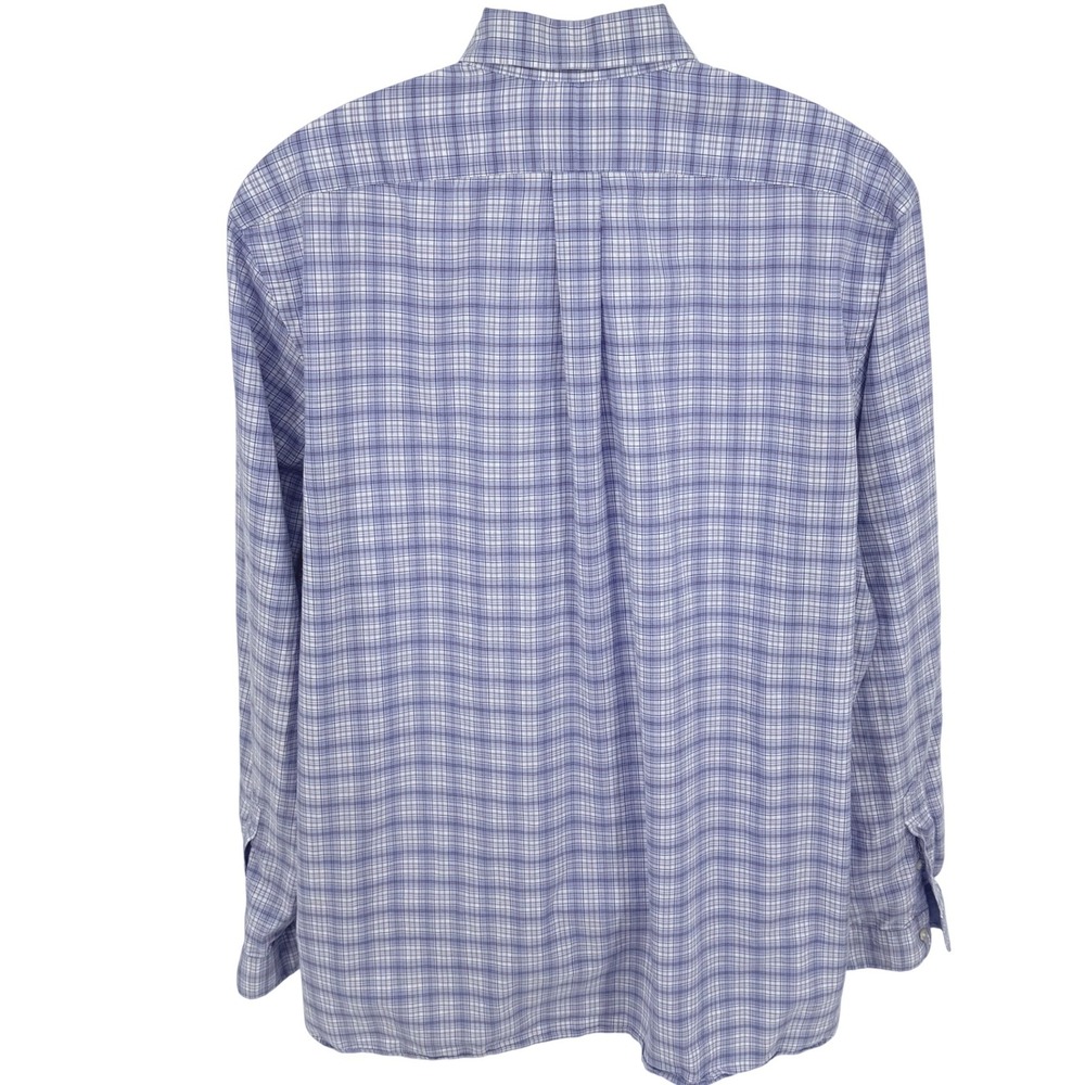 Ralph Lauren Plaid Button Down Shirt Mens XXL Blue White Long Sleeve Cotton Logo - Picture 4 of 14